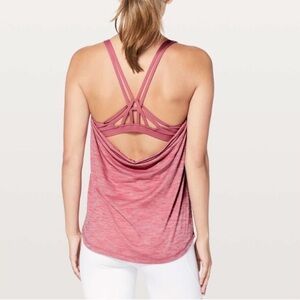 Lululemon Moment To Movement 2-In-1 Tank Heathered Cherry Tint sz 6